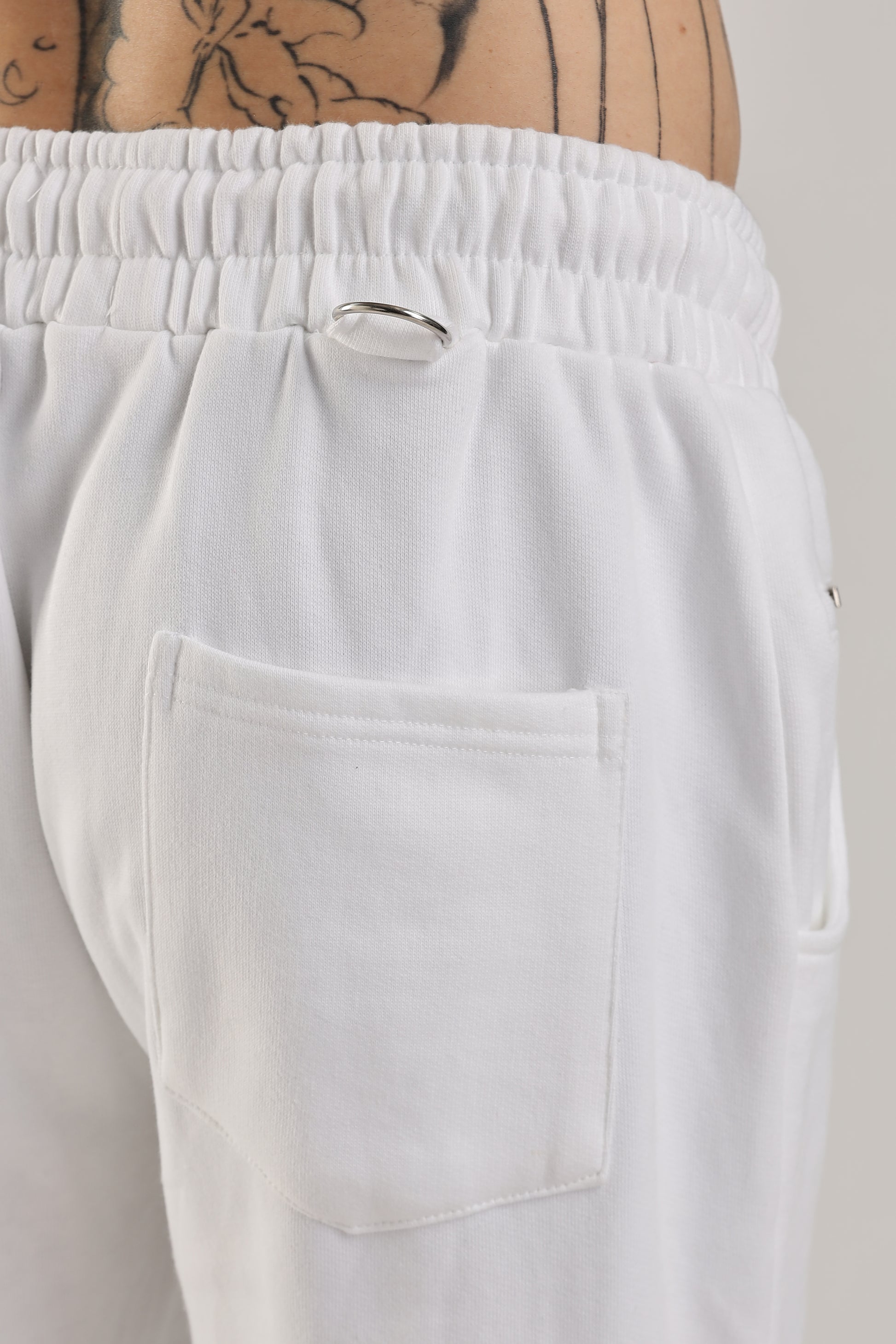 White Versa Fit Stretch Joggers unisex slim fit casual streetwear pants