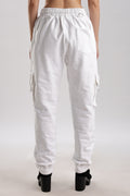 White Versa Fit Stretch Joggers unisex slim fit casual streetwear pants