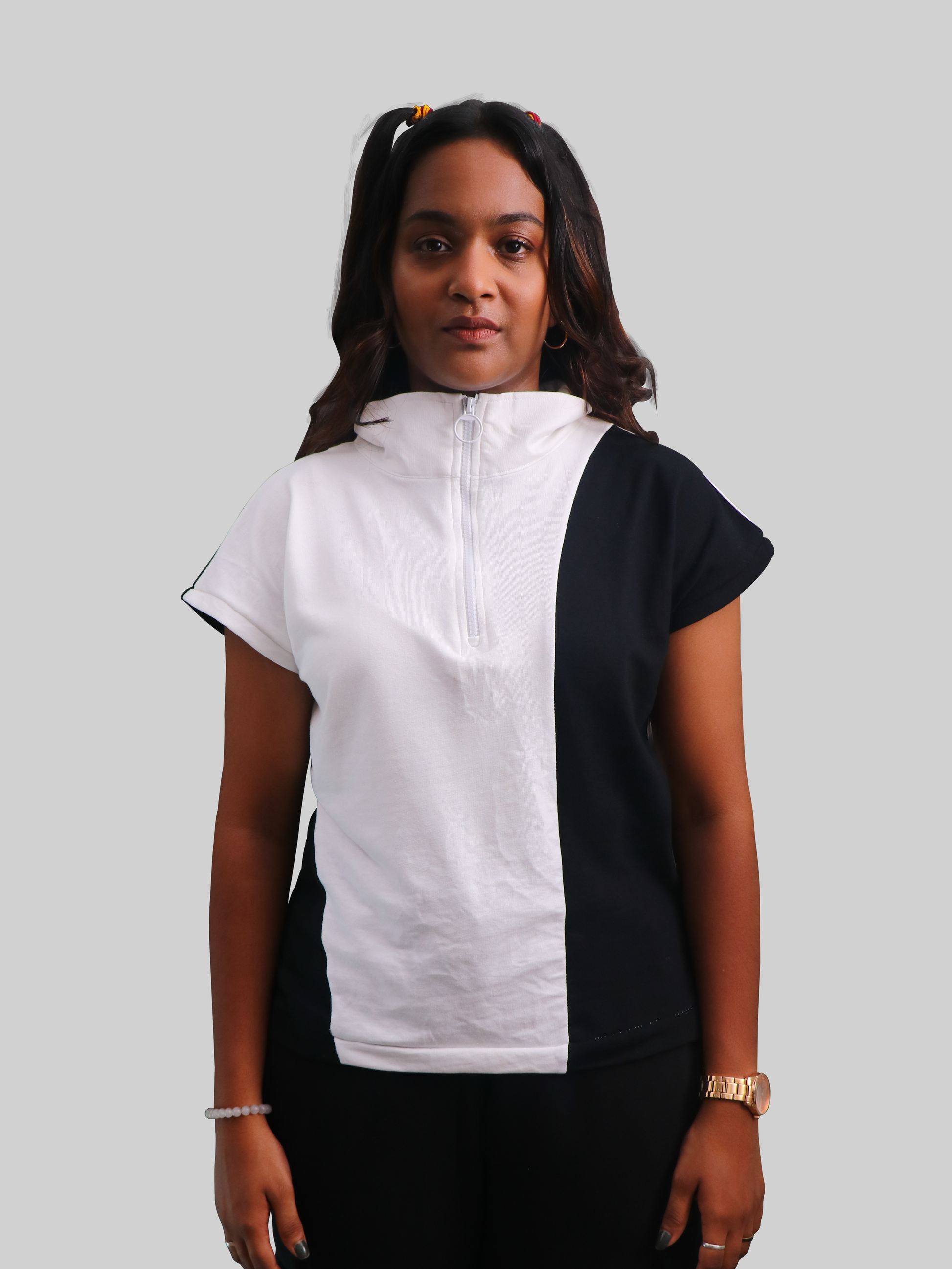Ebony & Ivory Zip Top