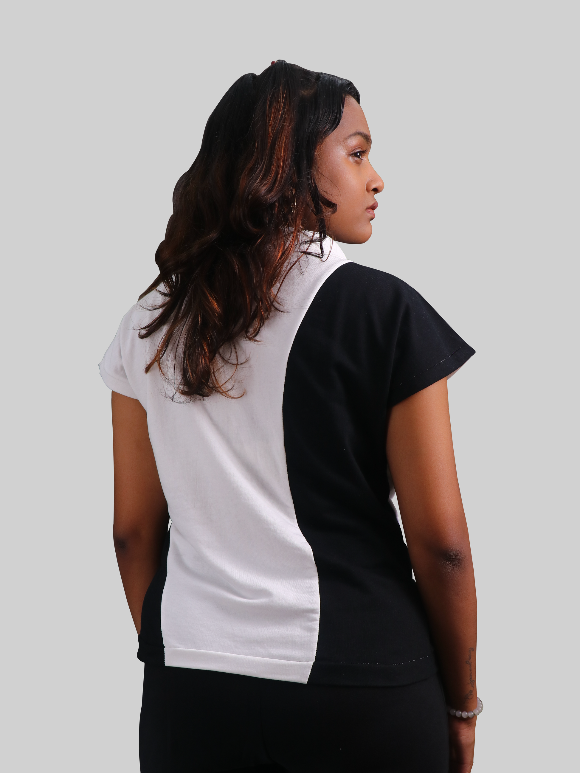 Ebony & Ivory Zip Top