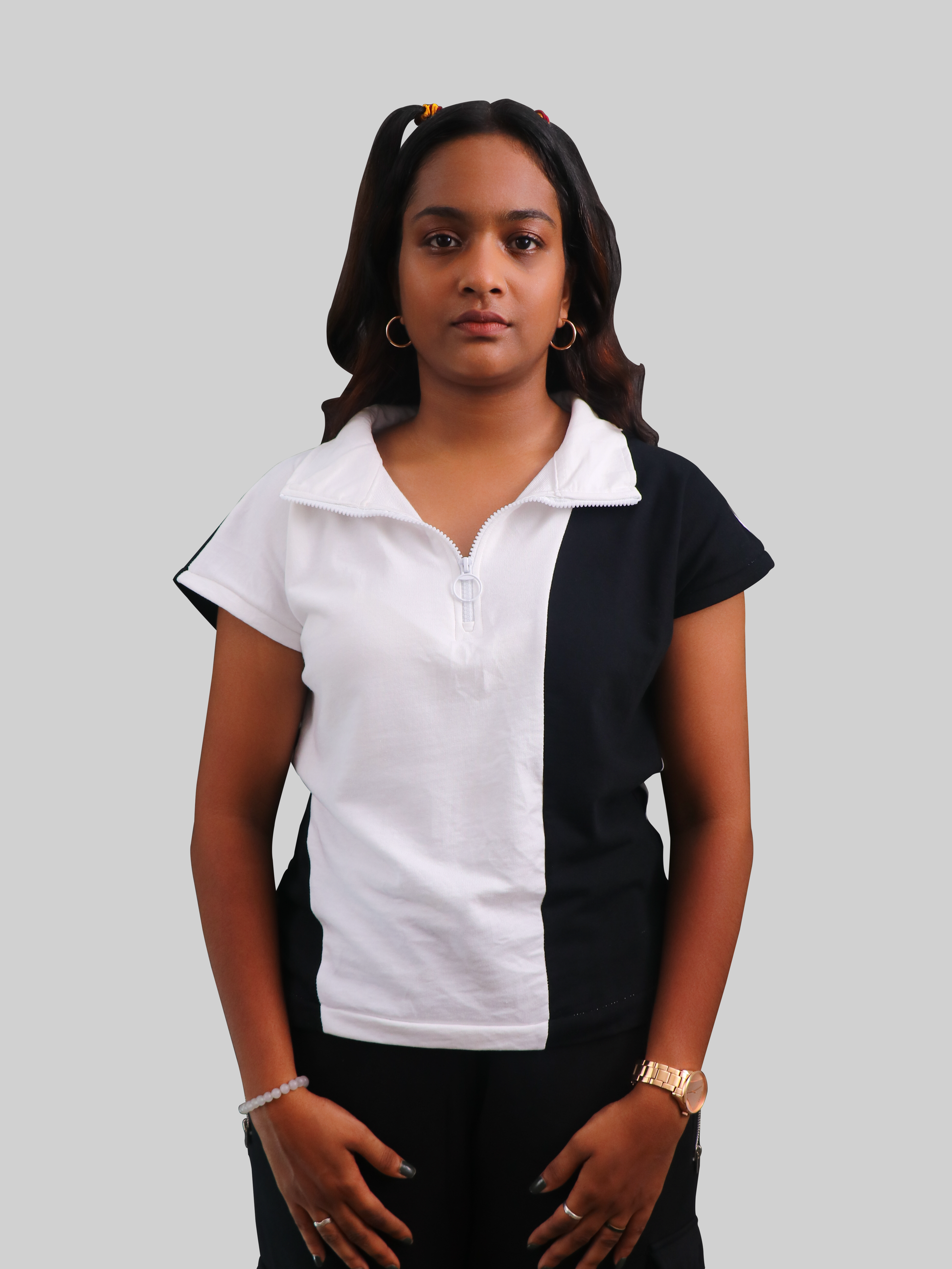 Ebony & Ivory Zip Top