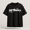 Black t-shirt with 'AF Theory' logo on a light gray background